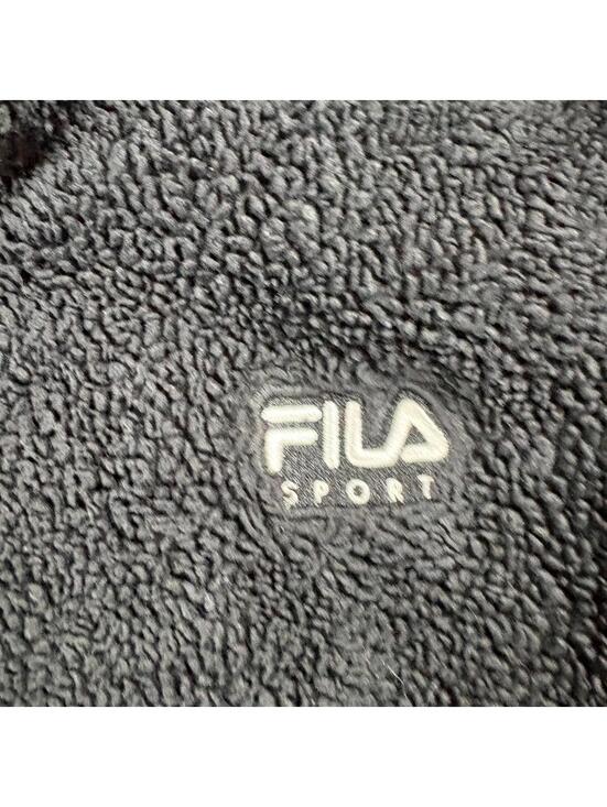 Sherpa Fleece Jacket Full Zip Black FILA Sport XL Cozy Streetwear Outdoor - Picture 2 of 8